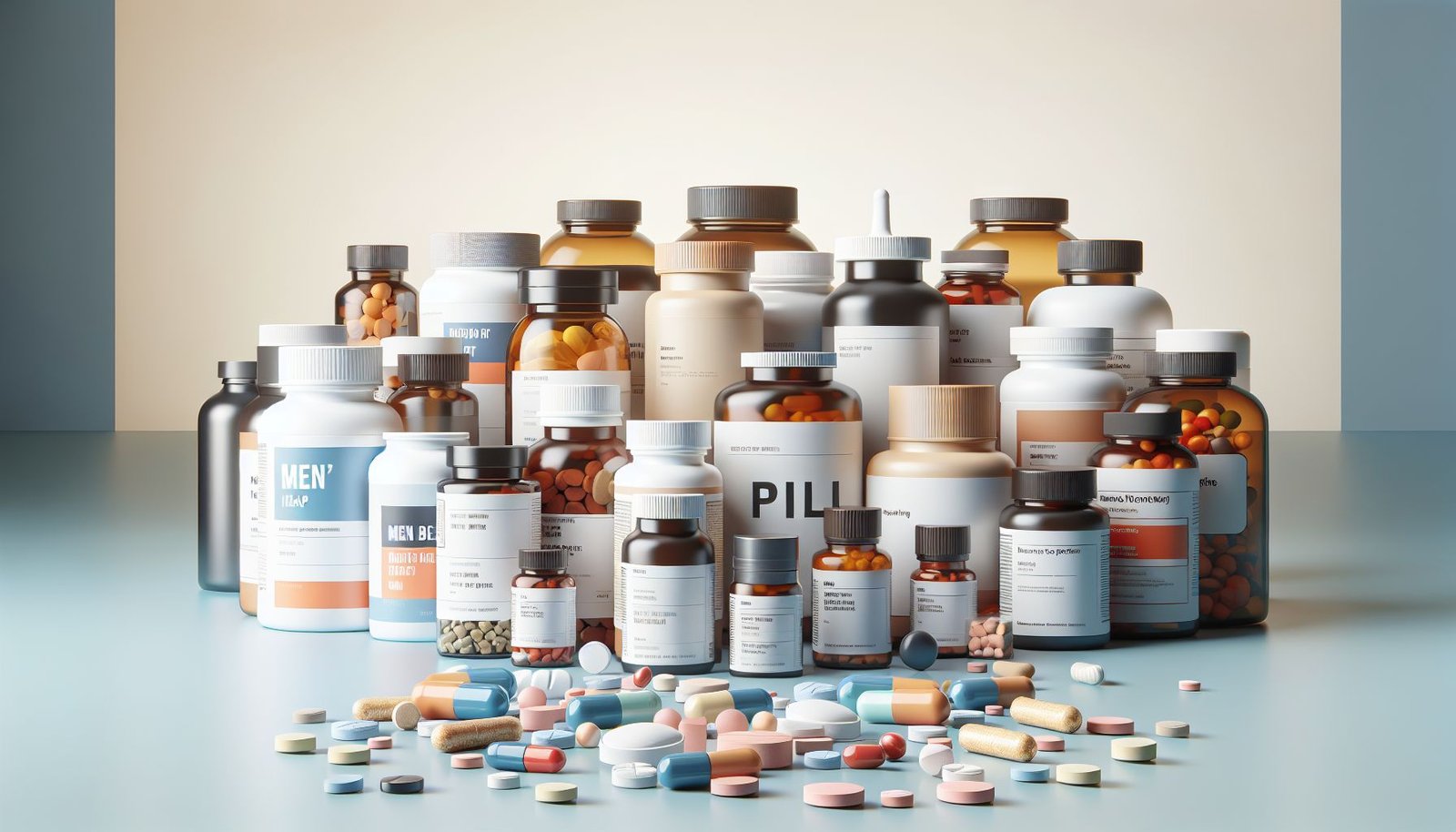 Image of pharmaceutical pills for erectile dysfunction treatment